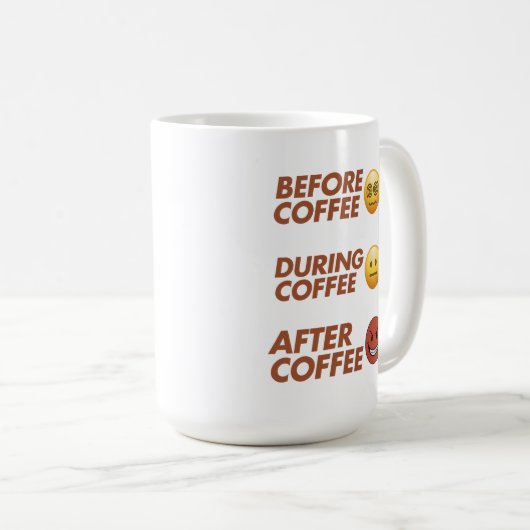 Before During After Coffee Mood Vector Art Kaffeetasse (VorderseiteRechts)