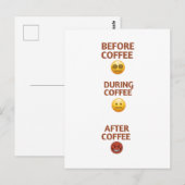 Before During After Coffee Mood Vector Art Postkarte (Vorne/Hinten)
