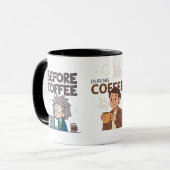 Before During After Coffee Mood Vector Art Tasse (Vorderseite Links)