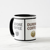 Before During After Coffee Mood Vector Art Tasse (Vorderseite Links)