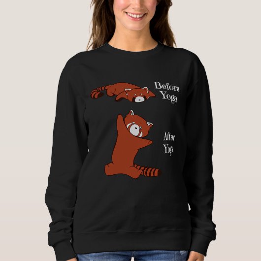 Before Yoga After Yoga Red Panda Meditation Yoga Sweatshirt (Vorderseite)