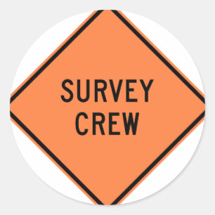 Befragung Crew Runder Aufkleber