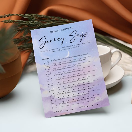 Befragung zu Cloud 9 Brautparty: Spielkarte Einladung