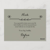 Befragungskarte für den blush-rosa Dusty-Zahnring Postkarte (Rückseite)