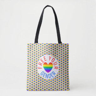Befreie dein Geschlecht, Regenbogenherz Tasche