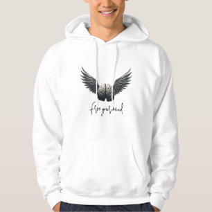 Befreien Sie den Geist weiß Hoodie
