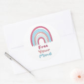 Befreien Sie Ihren Geist motivierend bunten Boho R Runder Aufkleber (Umschlag)