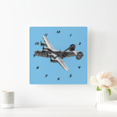 Befreier B-24 Quadratische Wanduhr (Zuhause)