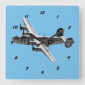 Befreier B-24 Quadratische Wanduhr (Vorderseite)