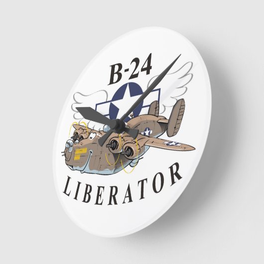 Befreier B-24 Runde Wanduhr (Winkel)