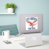 Befreit Amerika von Israel Aufkleber (Laptop auf Schreibtisch)