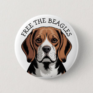 Befreit die Beagles, Beagle Gesicht Button