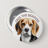 Befreit die Beagles | Beagle-Gesicht-Button Button (Vorne & Hinten)