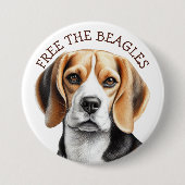Befreit die Beagles | Beagle-Gesicht-Button Button (Vorderseite)