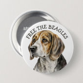 Befreit die Beagles | Beagle-Gesicht-Button Button (Vorne & Hinten)
