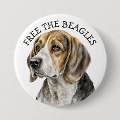 Befreit die Beagles | Beagle-Gesicht-Button Button (Vorderseite)
