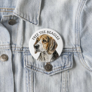 Befreit die Beagles | Beagle-Gesicht-Button Button