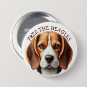 Befreit die Beagles | Beagle-Gesicht-Button Button (Vorne & Hinten)