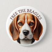 Befreit die Beagles | Beagle-Gesicht-Button Button (Vorderseite)