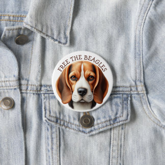 Befreit die Beagles | Beagle-Gesicht-Button Button