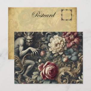 Befreit uns von Dekadenz – Gotisches Floraldesign Feiertagspostkarte