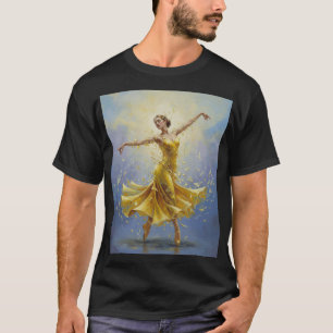 Befreite Anmut – Ballerina in Gelb mit Splittern T-Shirt