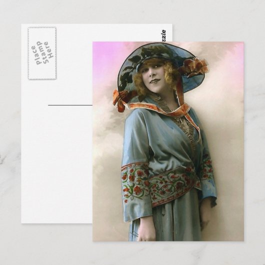 befreite Frau Postkarte (Vorne/Hinten)