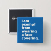 Befreiung vom Tragen eines Gesichts Button (Vorne & Hinten)