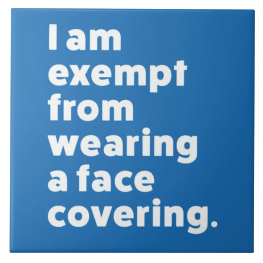 Befreiung vom Tragen eines Gesichts Fliese (Vorderseite)