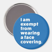 Befreiung vom Tragen eines Gesichts Magnet (Vorderseite/Rückseite)