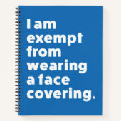 Befreiung vom Tragen eines Gesichts Notizblock (Vorderseite)