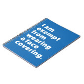 Befreiung vom Tragen eines Gesichts Notizblock (Linke Seite)