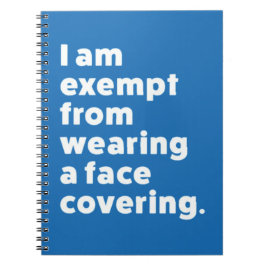 Befreiung vom Tragen eines Gesichts Notizblock