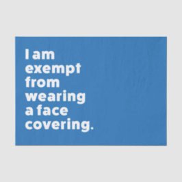 Befreiung vom Tragen eines Gesichts Seidenpapier