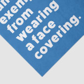 Befreiung vom Tragen eines Gesichts Seidenpapier (Ausschnitt)