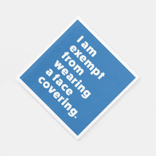 Befreiung vom Tragen eines Gesichts Serviette (Ecke)