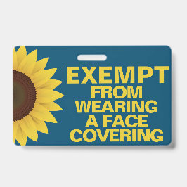 Befreiung von der Gesichtsabdeckung Sonnenblumenöl Ausweis