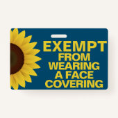 Befreiung von der Gesichtsabdeckung Sonnenblumenöl Ausweis (Vorderseite)