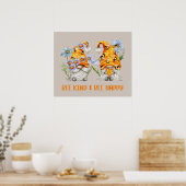 befreundete Gnome Wortart Poster (Küche)