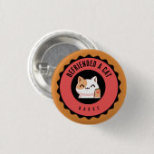Befried ein KatzenAbzeichen Button (Vorne & Hinten)