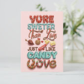 Befriedigen Sie Ihren süßen Zahn mit Liebe - unwid Dankeskarte (Stehend Vorderseite)