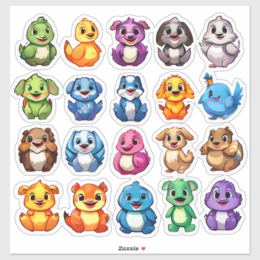 Befriedigendes Set von Aufklebern von Cartoon Aufkleber (Blatt)