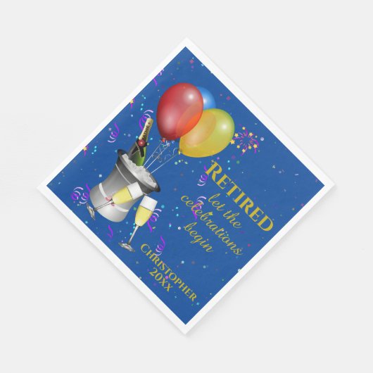 Befriedigung der Pensionierung Blue Paper Napkin Serviette (Ecke)