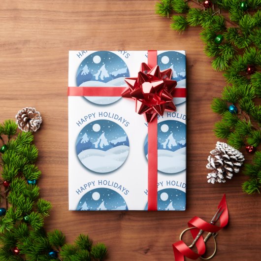 Befrostete Friedenslandschaft individuell Geschenkpapier (Feiertagsgeschenk)