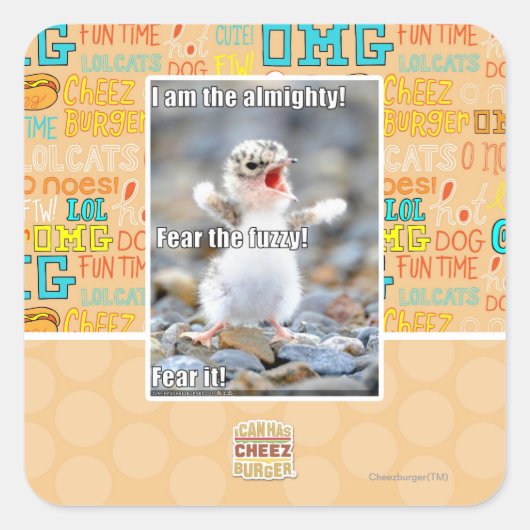 Befürchten Sie das flockige! Quadratischer Aufkleber (Vorderseite)