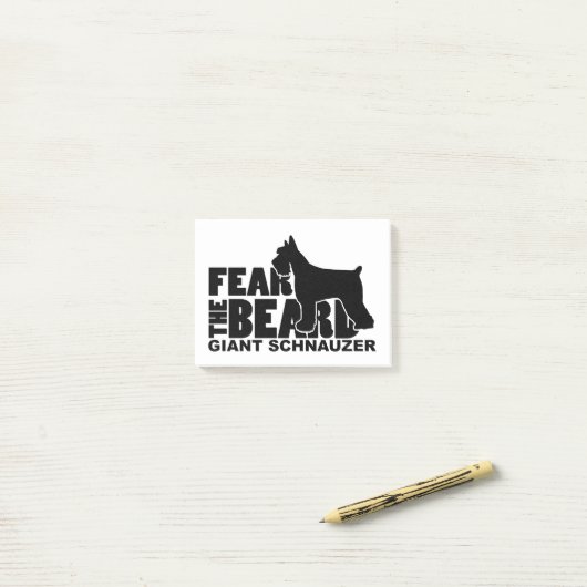 Befürchten Sie den Bart - Riesenschnauzer Post-it Klebezettel (Auf Schreibtisch)
