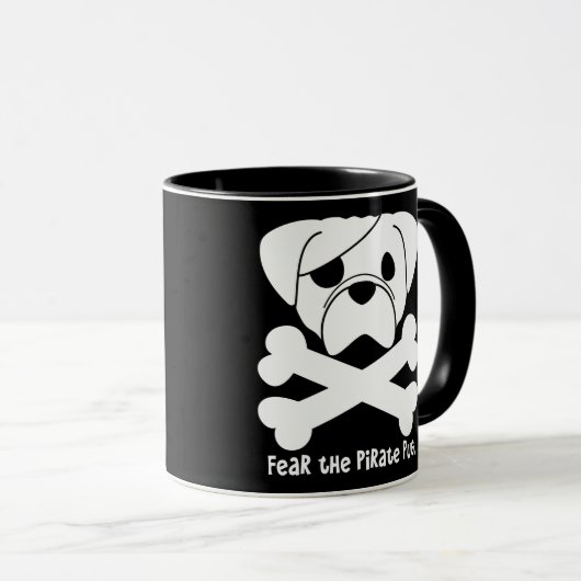 Befürchten Sie den Piraten-Mops Tasse (VorderseiteRechts)