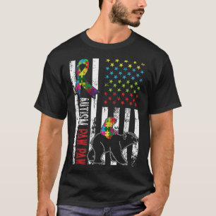 Befürchtete amerikanische Flag Autismus Paw Paw Bä T-Shirt