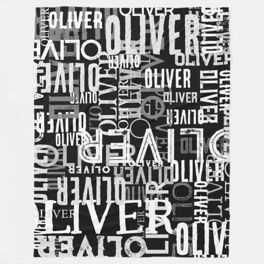 Befürchtete Namen, die auf modernen Schwarz-Weiß-S Fleecedecke (Vorderseite)