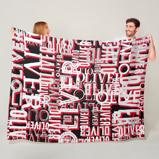 Befürchtete Namen replizierten moderne Typografie Fleecedecke (Beispiel)